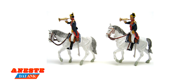 Aneste – Guardia civil de gala a caballo con trompetas, 2 figuras. Ref: 4435.