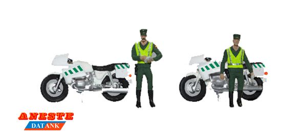 Aneste – Guardia Civil, motoristas en control. 2 Figuras, 2 Motos. Ref: 4216.