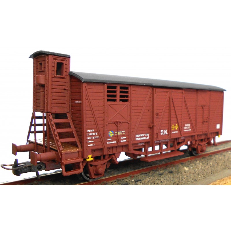 K*train – Vagón cerrado con garita elevada J-301801, Rojo Oxido, Escala H0, Ref: 0706-G