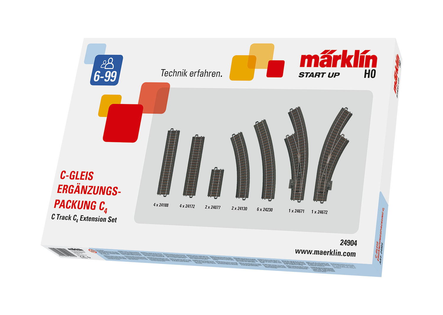 Marklin – Set de vias C4, Marklin C, Escala H0, Ref: 24904.