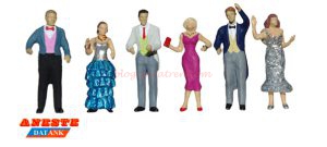 Aneste - Parejas de invitados a una boda ( II ), 6 Figuras, Escala H0, Ref: 4805.