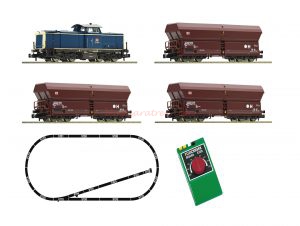 Fleischmann - Set de Inicio, BR212, DB AG, con tres vagones mercancias, Analogico, Escala N, Ref: 931705.