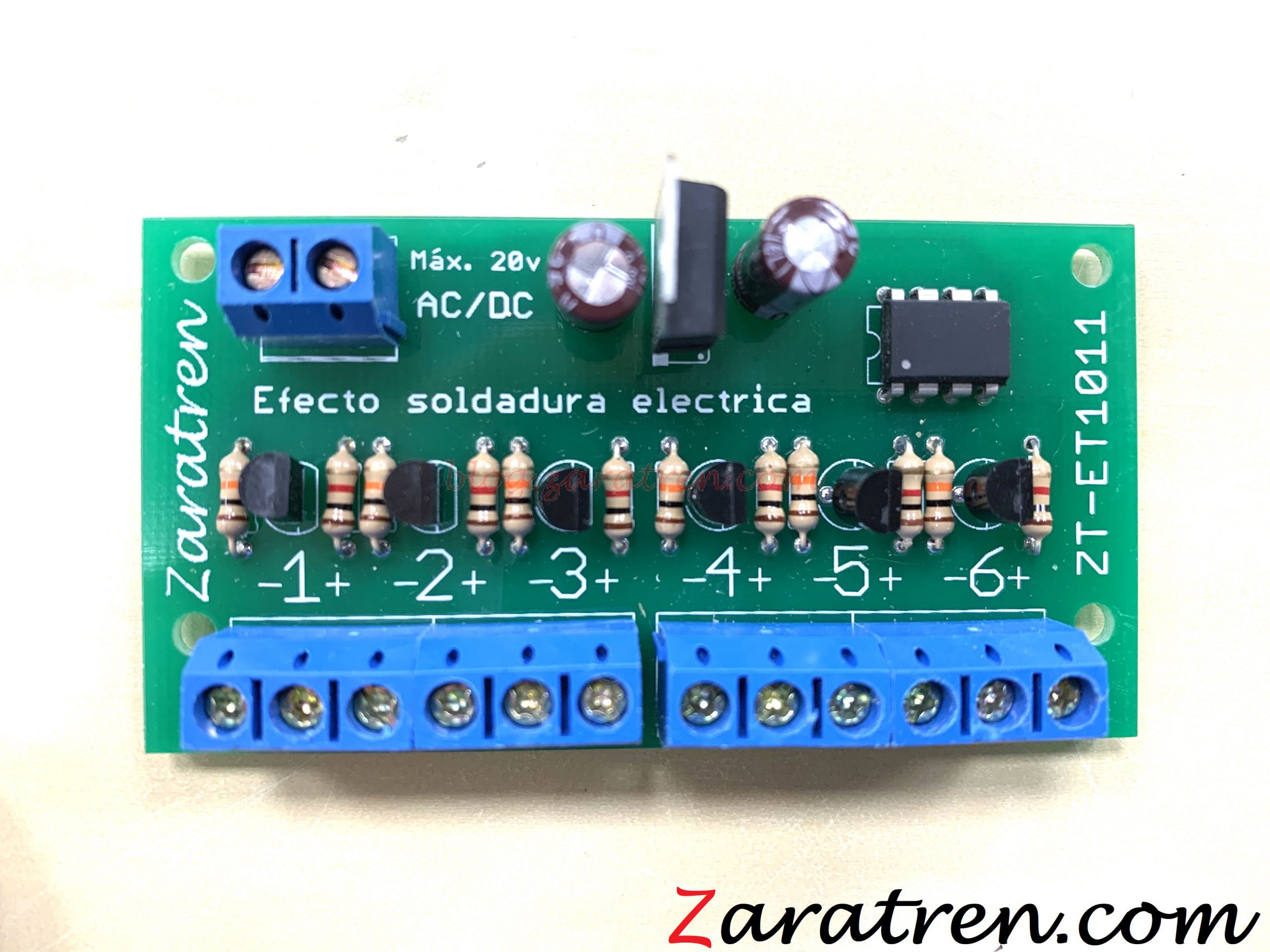 Zaratren – Efecto equipo de soldadura eléctrica, tres salidas.