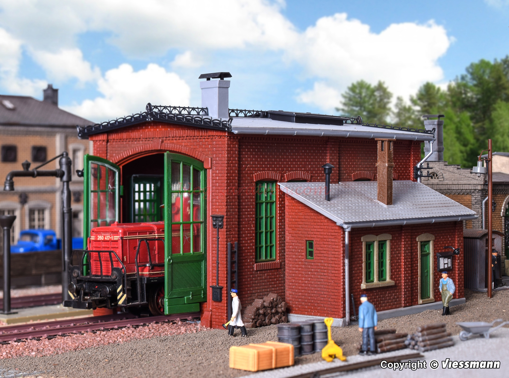 Vollmer – Deposito una locomotora de epoca con apertura de puerta, Escala H0, Ref: 45750.