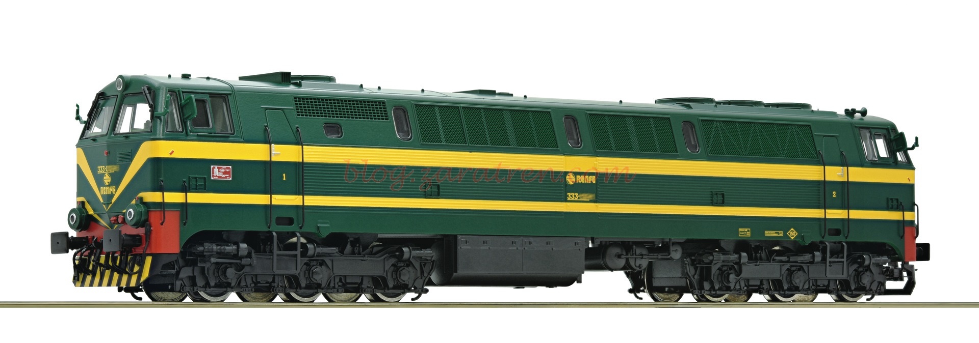 Roco – Locomotora Diesel 333, Verde amarillo, RENFE, Escala H0.