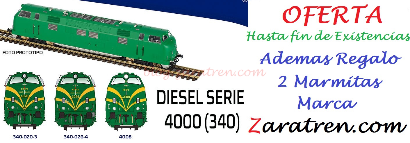 Mabar – Oferta hasta fin de existencias de locomotoras 4000 con Regalo Marmitas Zaratren.com, Escala H0.