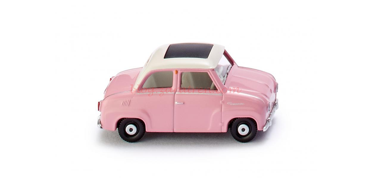 Wiking – Goggomobil con techo plegable, Color Rosa, Escala H0, Ref: 018499.