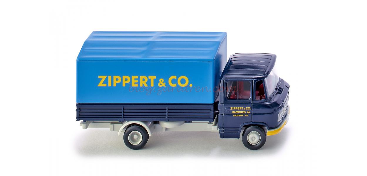 Wiking – Camión de transporte Zippert & Co ( MB L 408 ), Escala H0, Ref: 027101.