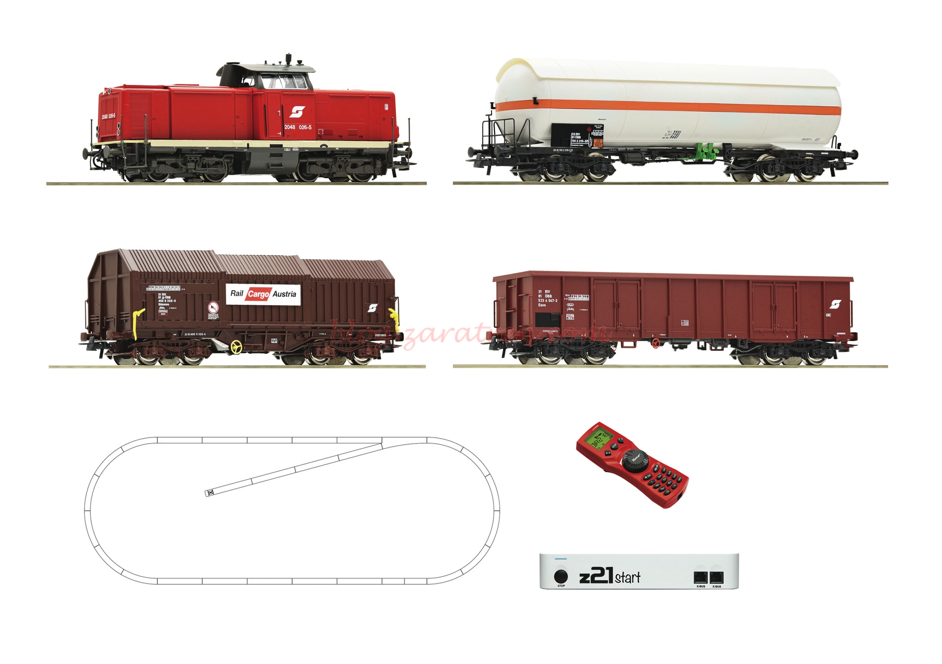 Roco – Set de iniciación Loc. Diesel clase 2048, OBB, Con tres vagones, Digital, Z21 y mando, Ref: 51322.