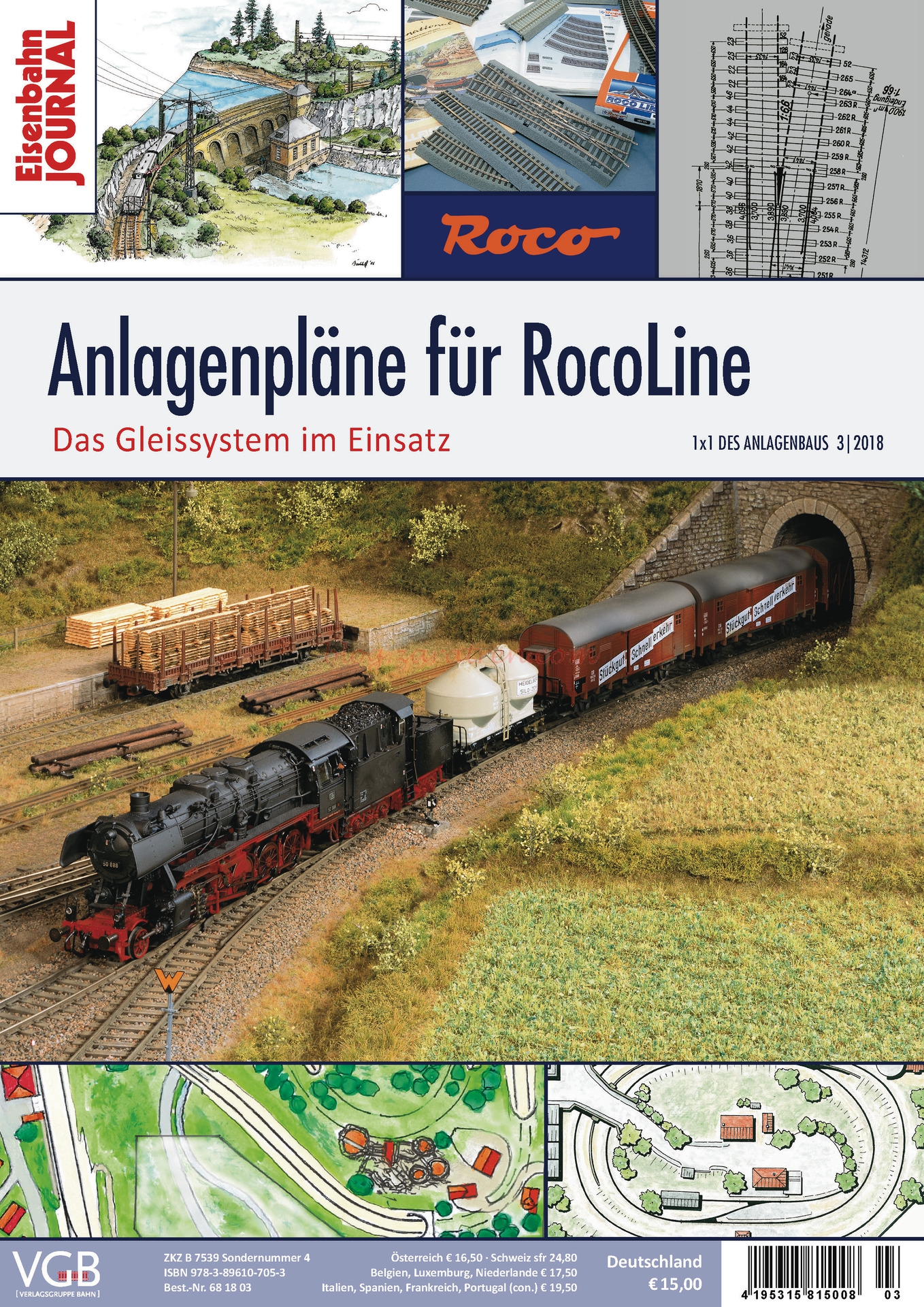 Roco – Manual con planos y circuitos de H0 para via Roco Line. Ref: 81390.