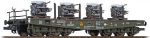 Liliput - Vagón Plataforma con carga de Motores Panzer, Epoca IV, DB, Escala H0, Ref: L235742.