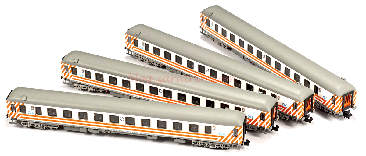 Mftrain – Set de cuatro coches de viajeros 16200 RENFE Regionales Gallegos, Escala N, Ref: N71007.