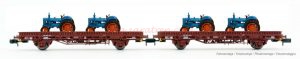 Arnold - Set de dos Plataformas tipo M1 ( Ks ) Rojo Oxido, Carga Tractores, RENFE, Ref: HN6488.