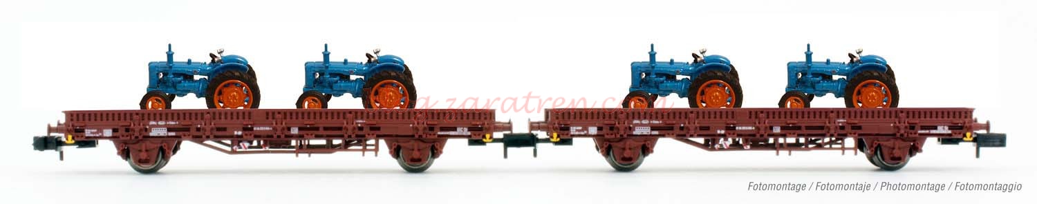 Arnold – Set de dos Plataformas tipo M1 ( Ks ) Rojo Oxido, Carga Tractores, RENFE, Ref: HN6488.