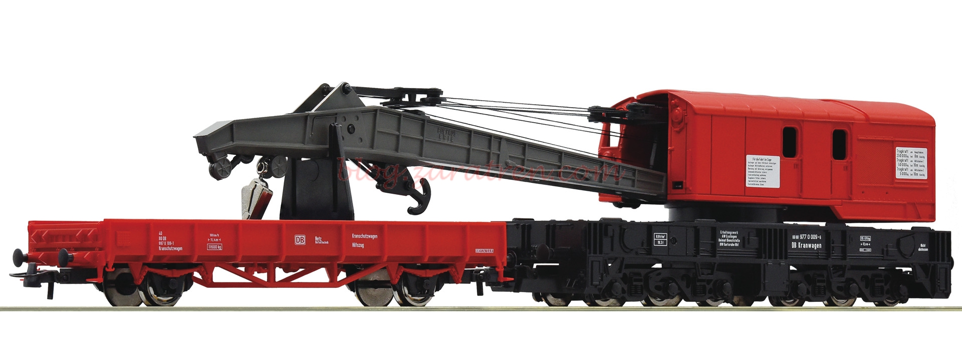 Roco – Grua de gran intervención con vagón de apoyo, DB AG, Epoca V, Escala H0, Ref: 56240.