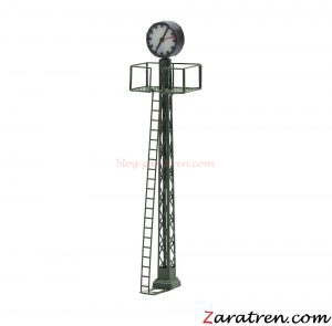 Zaratren - Reloj de Estación con luz en poste de rejilla, Tecnologia LED, Escala N, Ref: ZT-DE2074.