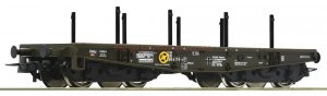 Roco - Vagón plataforma para transporte militar BW, Epoca V, Escala H0, Ref: 76391.
