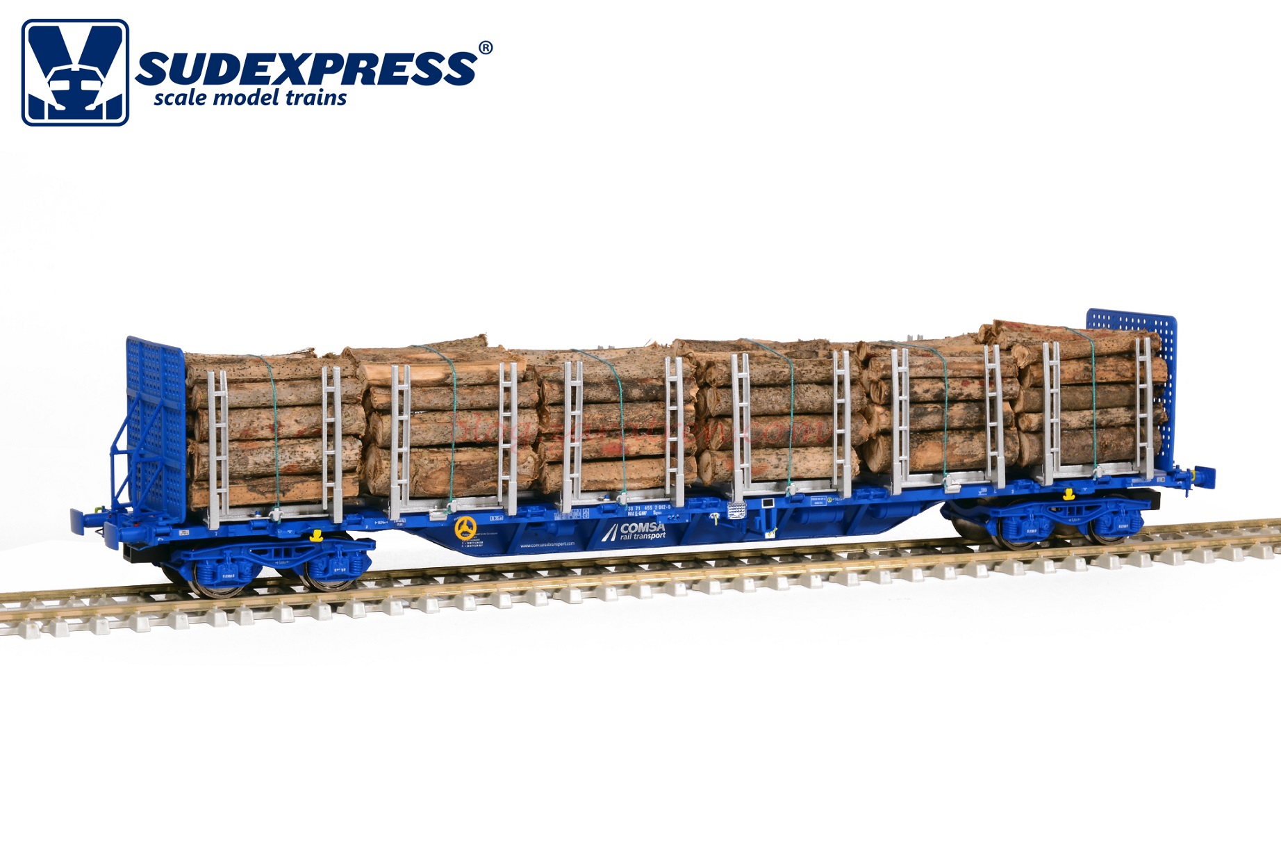 Sudexpress – Vagón portacontenedores intermodal Comsa, T. Sgnss, Escala H0, Ref: SUCM04221.