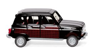 Wiking - Renault R4 " Parisienne ", Color Rojo con capota y techo negro, Escala H0, Ref: 022405.