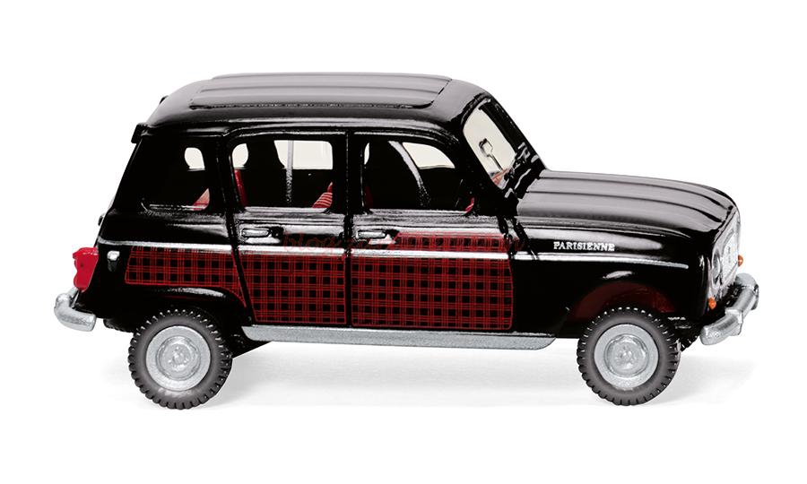 Wiking – Renault R4 » Parisienne «, Color Rojo con capota y techo negro, Escala H0, Ref: 022405.