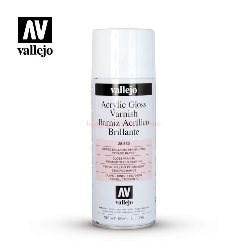 Vallejo – Aerosol Barniz Acrilico Brillante, Spray de 400 ml, Ref: 28.530.