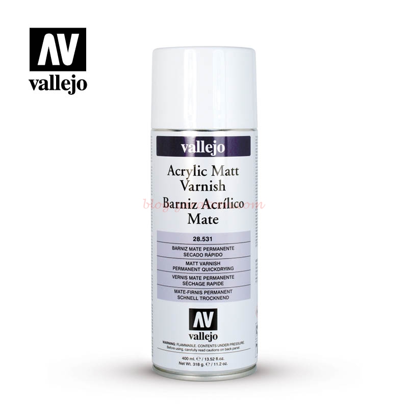 Vallejo – Aerosol Barniz Acrilico Mate, Spray de 400 ml, Ref: 28.531.