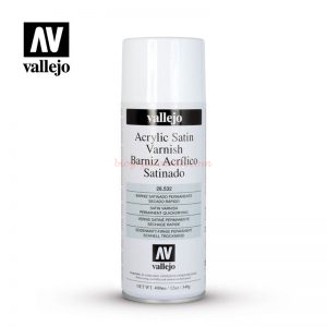 Vallejo - Aerosol Barniz Acrilico Satinado, Spray de 400 ml, Ref: 28.532.