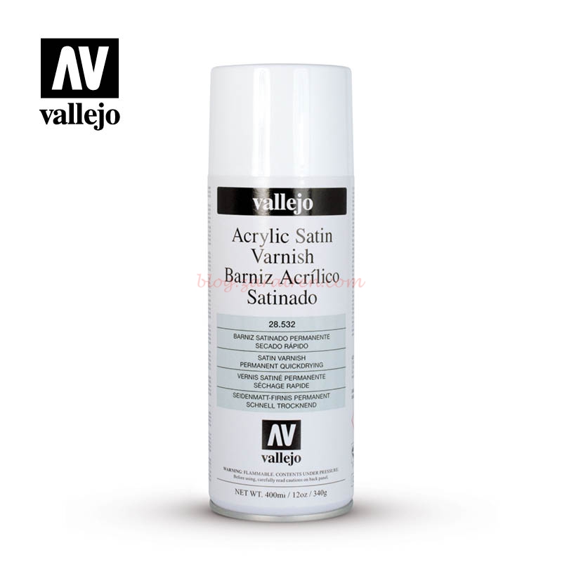Vallejo – Aerosol Barniz Acrilico Satinado, Spray de 400 ml, Ref: 28.532.