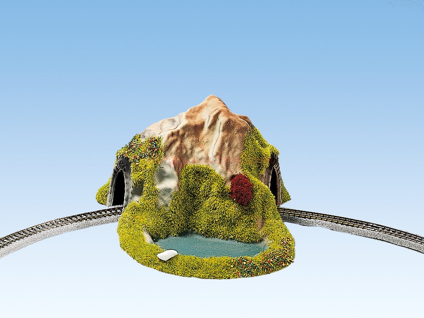 Noch – Boca de tunel de via unica en curva decorada, 17 x 13 cm, Escala Z, Ref: 44670.