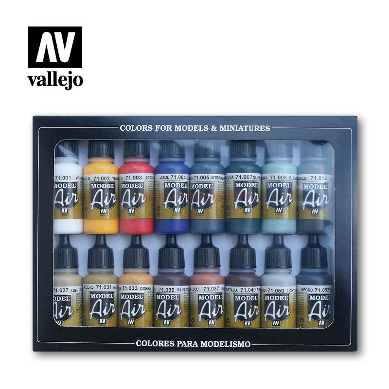 Vallejo – Set basico de Model Air, 16 botes de 17 ml. Ref: 71.178.
