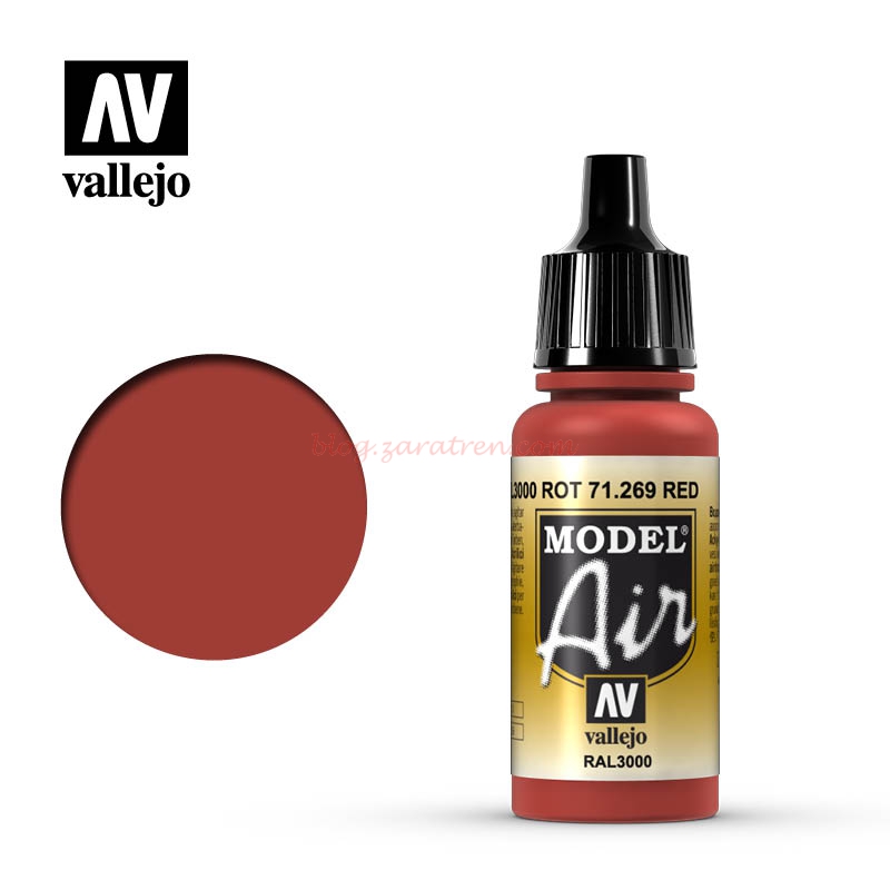 Vallejo – Acrilico Model air Rojo RAL3000, Bote 17 ml, Ref: 71.269.