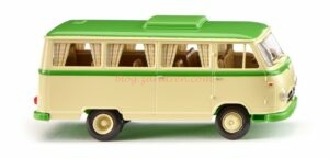 Wiking - Borgward Campingbus B611, Color Beige marfil, verde amarillento, Escala H0, Ref: 027044