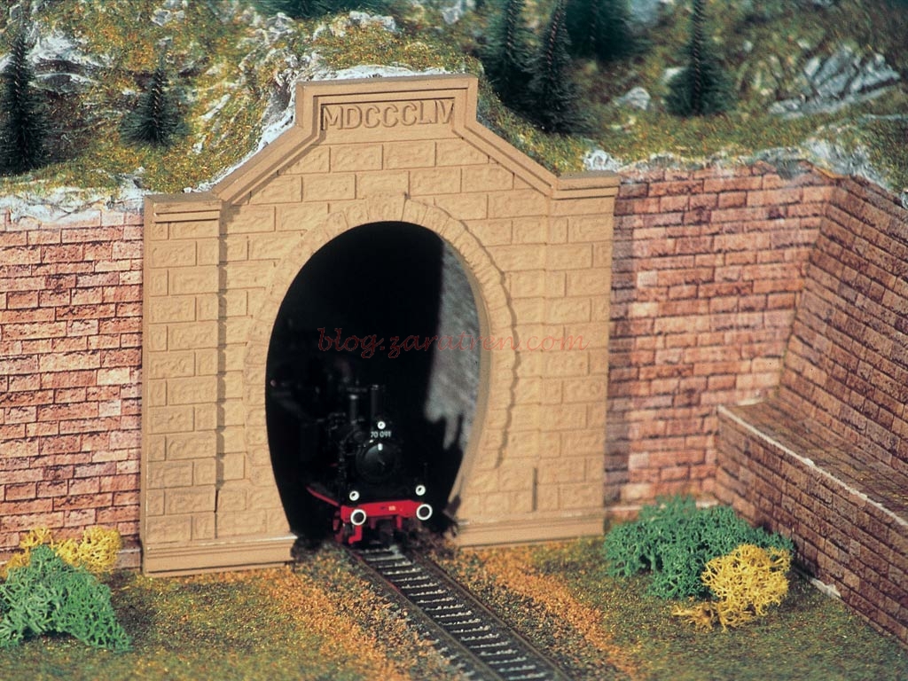Vollmer – Dos bocas de tunel Rheintal de via unica, Escala H0, Ref: 42504.