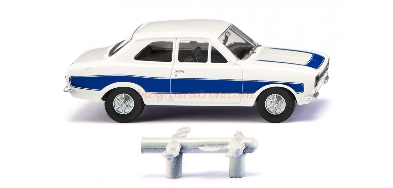 Wiking – Ford Escort, Color Blanco y Azul, Epoca III-IV, Escala H0, Ref: 020306.