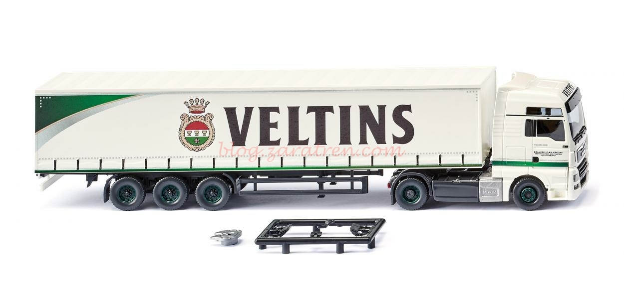 Wiking – Camión Articulado Veltins, MAN TGX Euro 6c, Epoca VI, Escala H0, Ref: 053710.