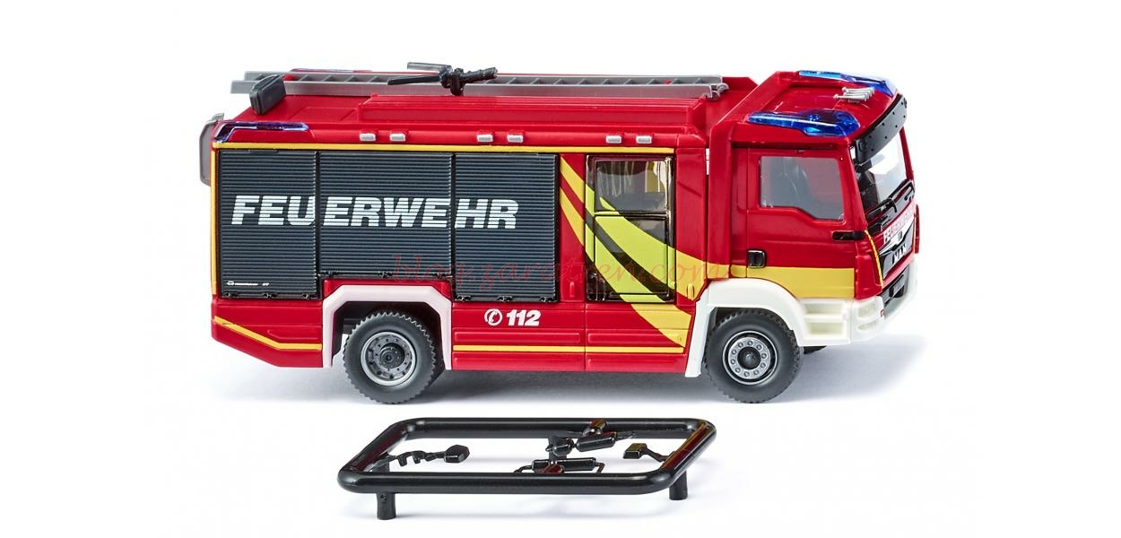 Wiking – Camión de bomberos MAN TGM Euro 6, Epoca VI, Escala H0, Ref: 061259.