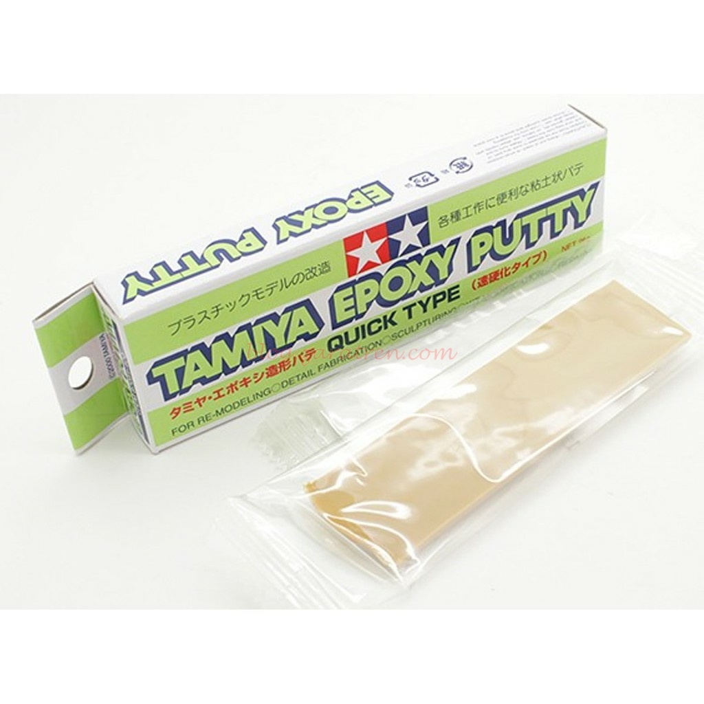 Tamiya – Masilla Epoxy Putty quick type, Masilla de modelar secado rápido, Bote de 25 gr, Ref: 87051.