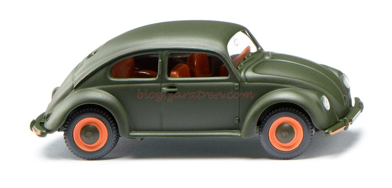 Wiking – VW Escarabajo, Color Verde Mate, Escala H0, Ref: 083018.
