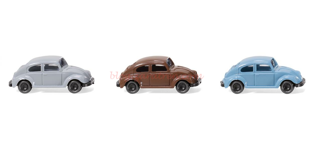 Wiking – Conjunto de tres coches Escarabajos VW, Epoca III-IV, Escala N, Ref: 090002.