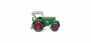Wiking - Tractor Lanz Bulldog, Verde y con capota, Epoca III, Escala N, Ref: 095137