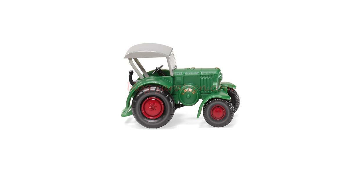 Wiking – Tractor Lanz Bulldog, Verde y con capota, Epoca III, Escala N, Ref: 095137.