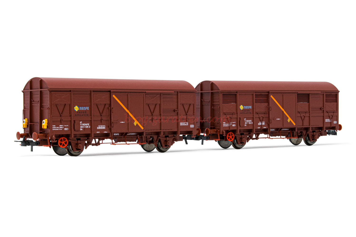 Electrotren – Dos Vagones Cerrados, 2 ejes, Aislantes, uno con luces de cola, RENFE, Epoca IV, Escala H0, Ref: HE6019.