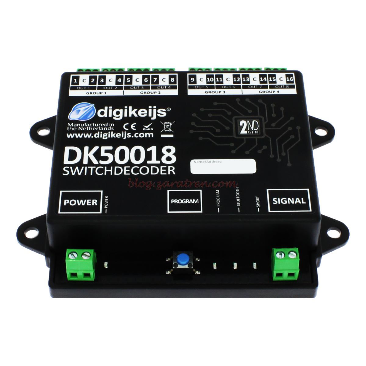 Digikeijs – Decodificador de 16 canales, 8 salidas, Programable por Bluetooth, Ref: DK50018.