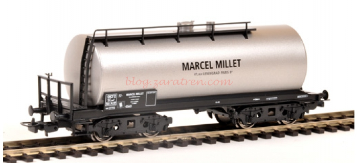 Piko – Vagón cisterna Marcel Millet, SNCF, Color Plata, de Bogies, Epoca III, Escala H0, Ref: 97080.