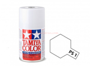 Tamiya - Spray Policarbonato Blanco, (86001) ,Bote 100 ml, Ref: PS-01