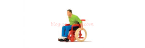 Preiser - Hombre en silla de ruedas, 1 figura, Escala H0, Ref: 28164