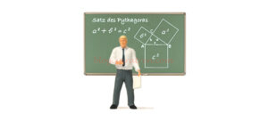 Preiser - Profesor con pizarra, 1 figura, Escala H0, Ref: 29107