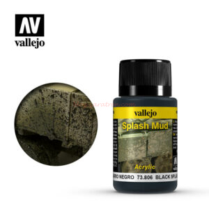 Vallejo - Weathering effects, Efectos de salpicaduras de barro Negro. Bote de 40 ml, Ref: 73.806