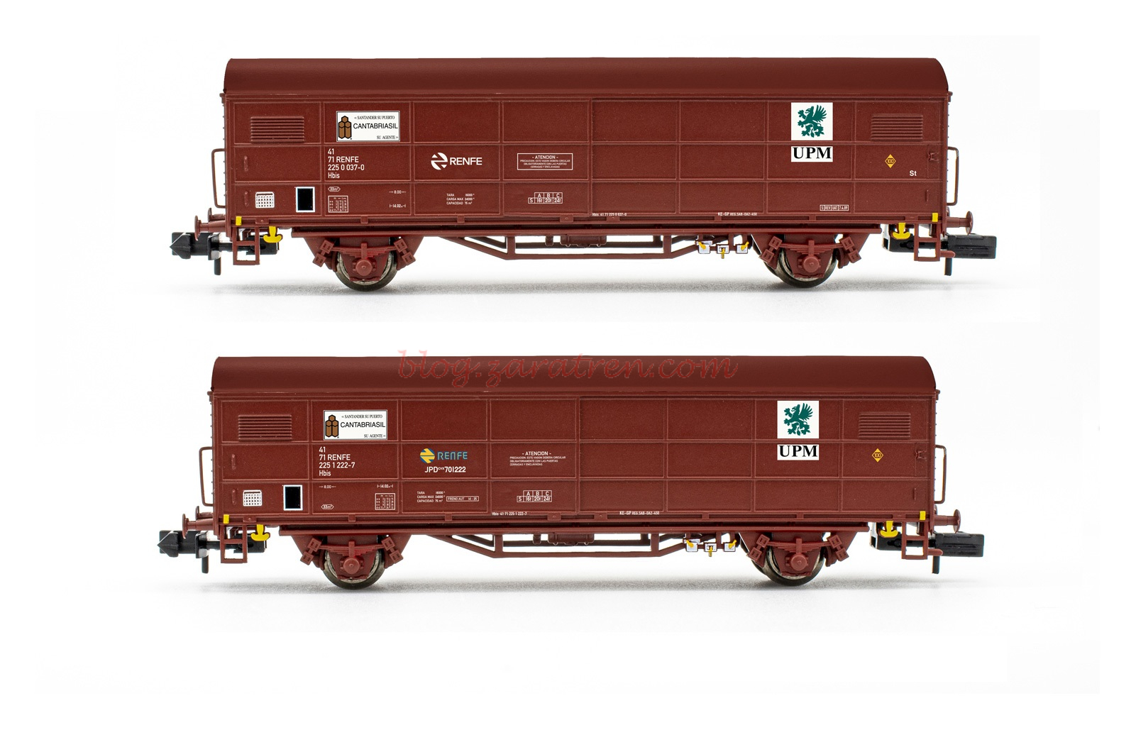 Arnold – Set de dos vagones cerrados JPD, RENFE, Cantabriasil, Epoca IV-V, Escala N, Ref: HN6578.