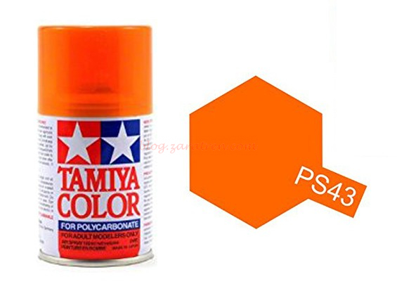 Tamiya – Spray Policarbonato Naranja Traslucido, (85043) ,Bote 100 ml, Ref: PS-43.